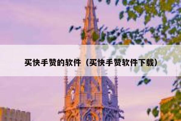 买快手赞的软件（买快手赞软件下载） 第1张