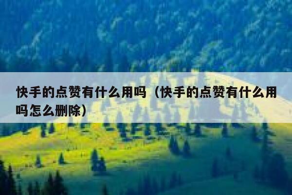 快手的点赞有什么用吗（快手的点赞有什么用吗怎么删除） 第1张