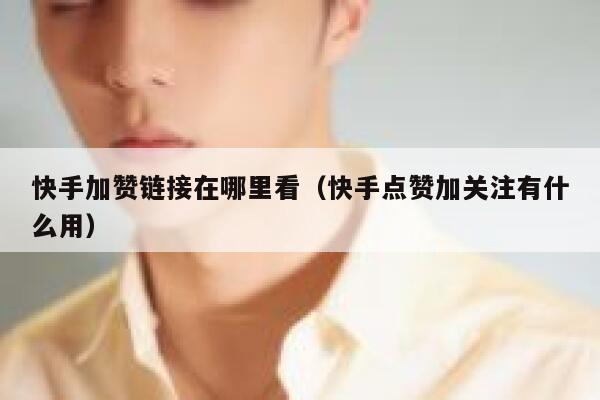 快手加赞链接在哪里看（快手点赞加关注有什么用） 第1张