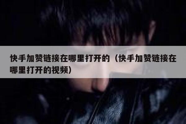 快手加赞链接在哪里打开的（快手加赞链接在哪里打开的视频） 第1张