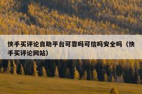 快手买评论自助平台可靠吗可信吗安全吗（快手买评论网站） 第1张