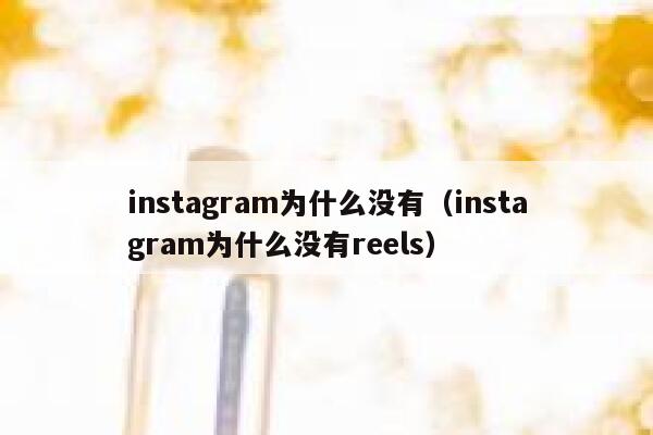 instagram为什么没有（instagram为什么没有reels） 第1张