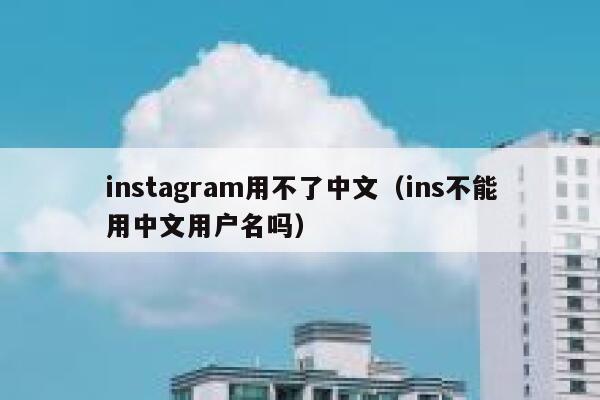instagram用不了中文（ins不能用中文用户名吗） 第1张