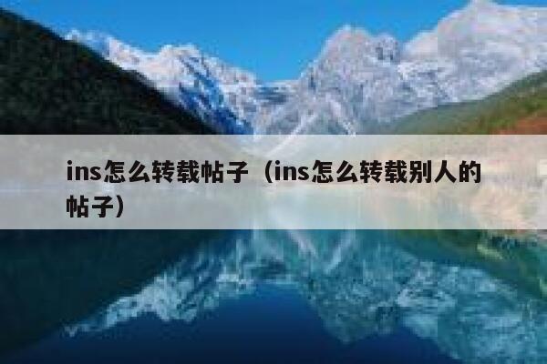 ins怎么转载帖子（ins怎么转载别人的帖子） 第1张