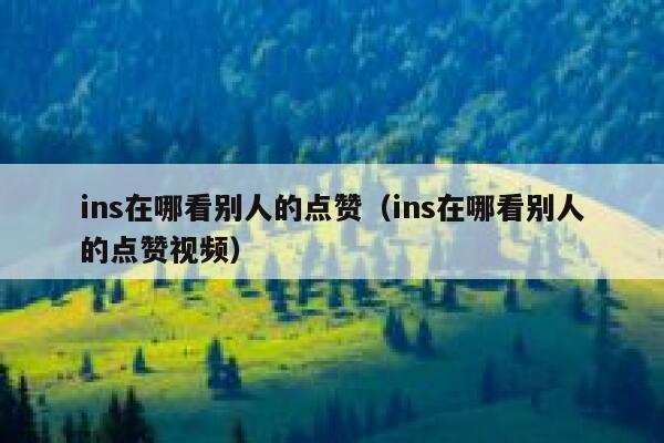 ins在哪看别人的点赞(ins在哪看别人的点赞视频) 第1张 ins在哪看别人的点赞(ins在哪看别人的点赞视频) 第1张