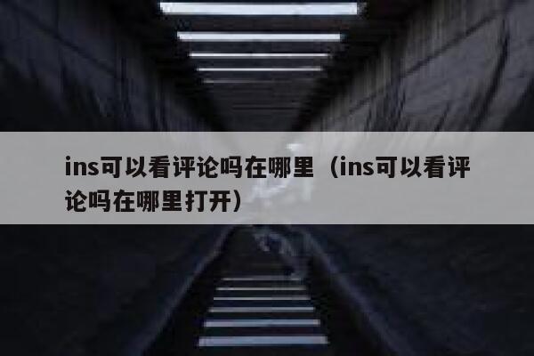 ins可以看评论吗在哪里（ins可以看评论吗在哪里打开） 第1张