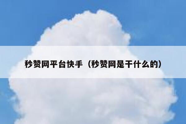 秒赞网平台快手（秒赞网是干什么的） 第1张
