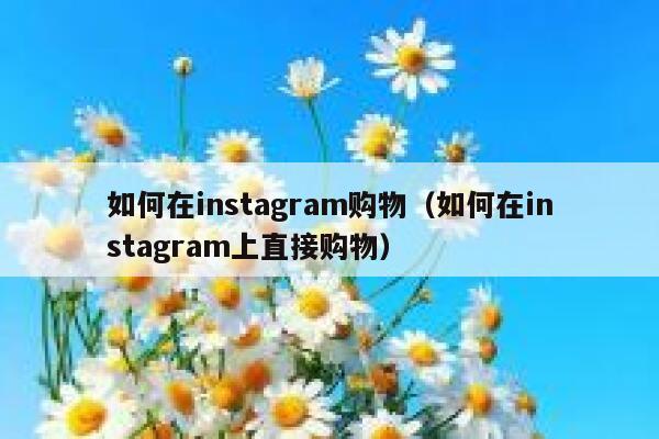 如何在instagram购物（如何在instagram上直接购物） 第1张