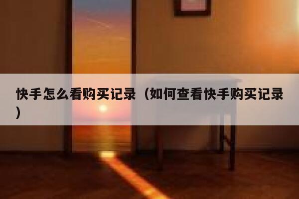 快手怎么看购买记录(如何查看快手购买记录) 第1张 快手怎么看购买记录(如何查看快手购买记录) 第1张