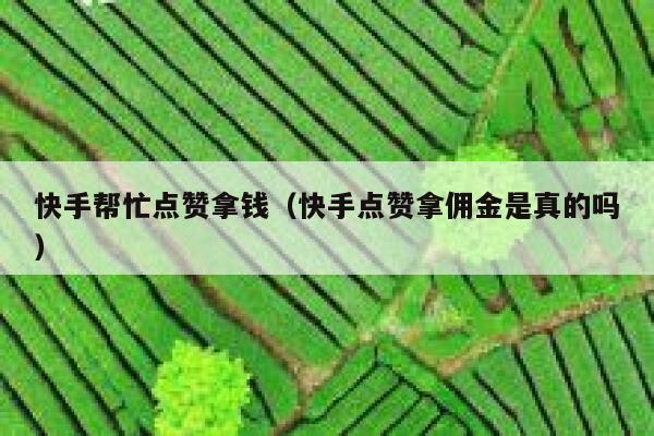 快手帮忙点赞拿钱（快手点赞拿佣金是真的吗） 第1张