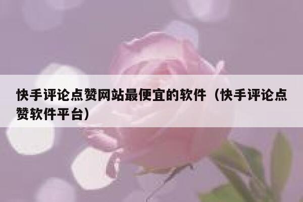 快手评论点赞网站最便宜的软件（快手评论点赞软件平台） 第1张