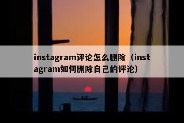 instagram评论怎么删除（instagram如何删除自己的评论） 第1张