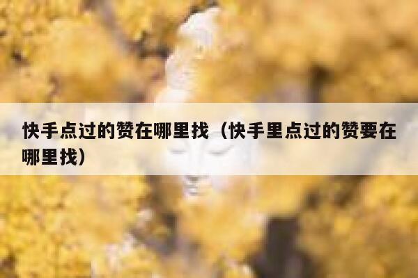 快手点过的赞在哪里找（快手里点过的赞要在哪里找） 第1张