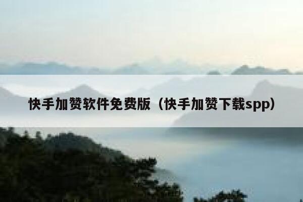 快手加赞软件免费版（快手加赞下载spp） 第1张