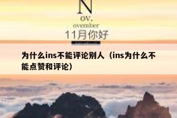 为什么ins不能评论别人（ins为什么不能点赞和评论） 第1张
