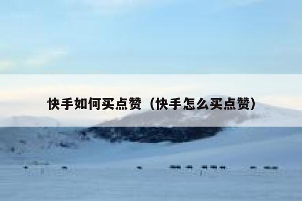 快手如何买点赞(快手怎么买点赞) 第1张 快手如何买点赞(快手怎么买点赞) 第1张