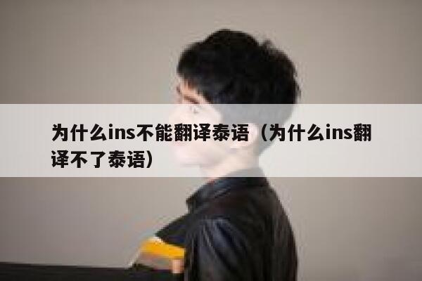 为什么ins不能翻译泰语（为什么ins翻译不了泰语） 第1张