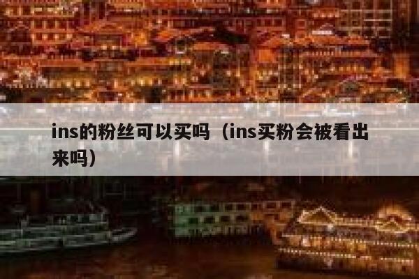 ins的粉丝可以买吗（ins买粉会被看出来吗） 第1张