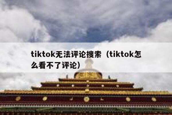tiktok无法评论搜索（tiktok怎么看不了评论） 第1张