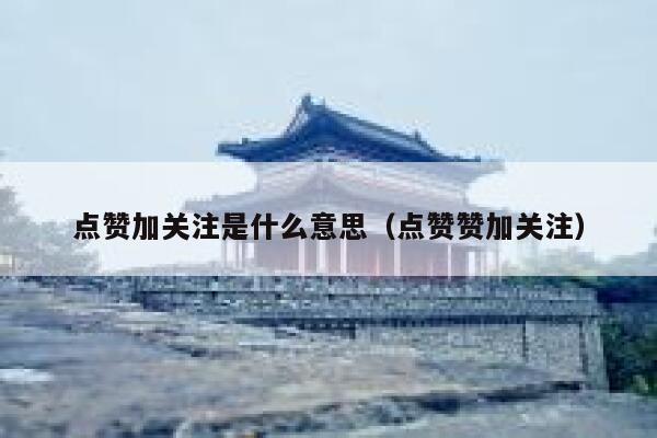 点赞加关注是什么意思（点赞赞加关注） 第1张