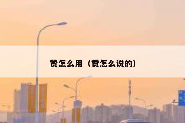 赞怎么用（赞怎么说的） 第1张