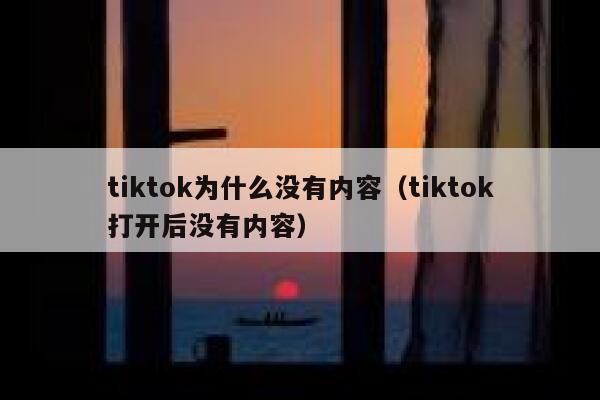 tiktok为什么没有内容（tiktok打开后没有内容） 第1张