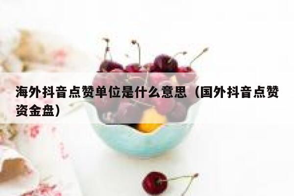 海外抖音点赞单位是什么意思（国外抖音点赞资金盘） 第1张