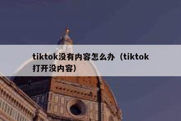 tiktok没有内容怎么办（tiktok打开没内容） 第1张