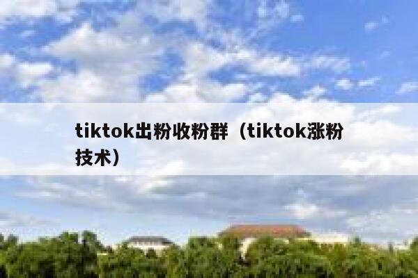 tiktok出粉收粉群（tiktok涨粉技术） 第1张