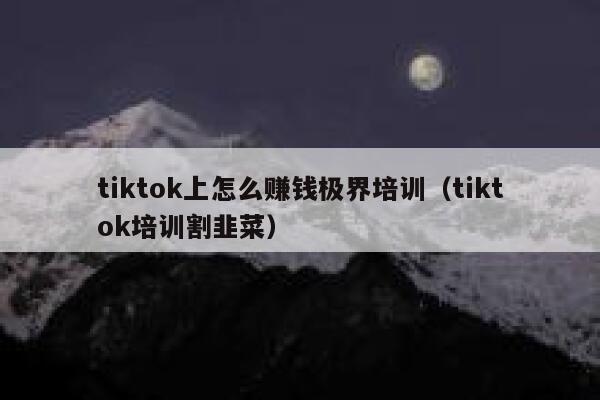 tiktok上怎么赚钱极界培训（tiktok培训割韭菜） 第1张