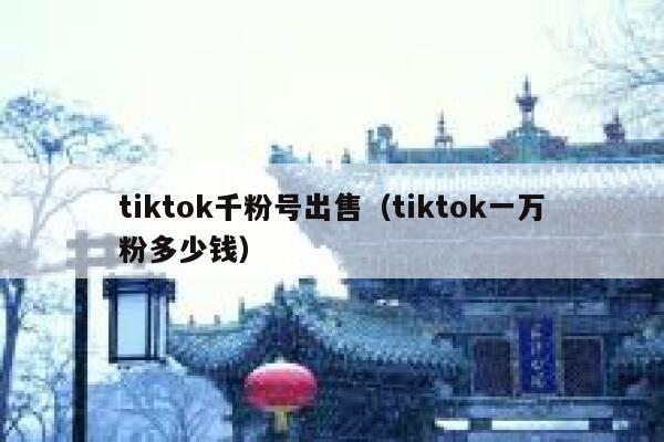 tiktok千粉号出售（tiktok一万粉多少钱） 第1张