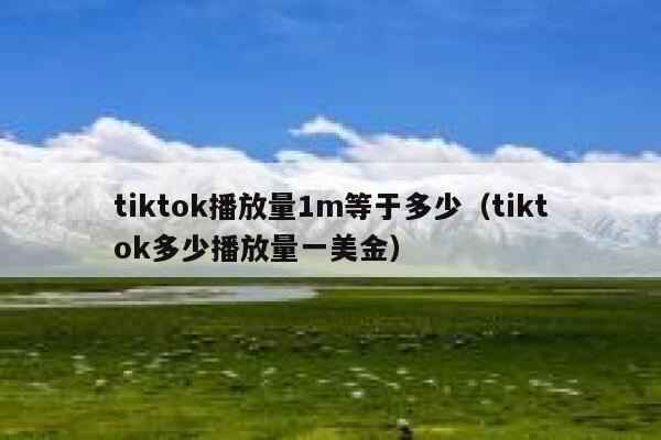 tiktok播放量1m等于多少（tiktok多少播放量一美金） 第1张