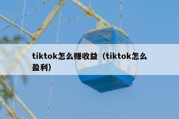 tiktok怎么赚收益（tiktok怎么盈利） 第1张