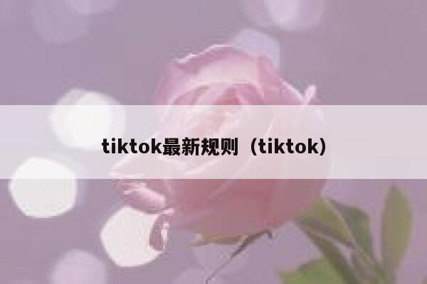 tiktok最新规则（tiktok） 第1张