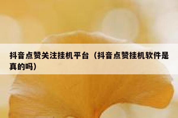 抖音点赞关注挂机平台（抖音点赞挂机软件是真的吗） 第1张