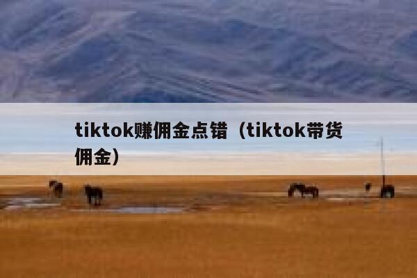 tiktok赚佣金点错（tiktok带货佣金） 第1张