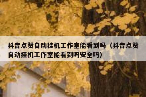 抖音点赞自动挂机工作室能看到吗（抖音点赞自动挂机工作室能看到吗安全吗） 第1张