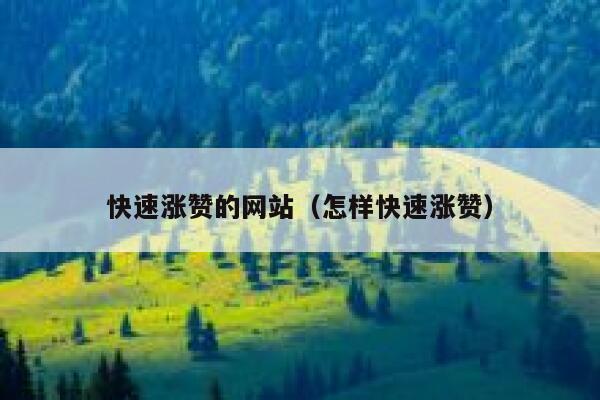 快速涨赞的网站（怎样快速涨赞） 第1张