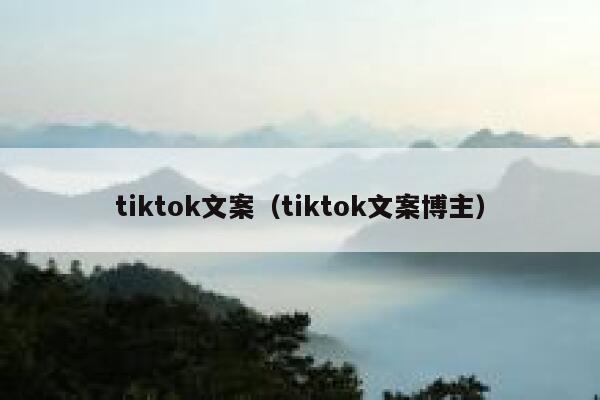 tiktok文案（tiktok文案博主） 第1张