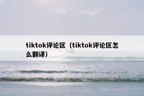 tiktok评论区(tiktok评论区怎么翻译) 第1张 tiktok评论区(tiktok评论区怎么翻译) 第1张