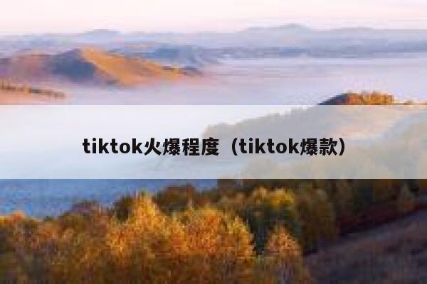 tiktok火爆程度（tiktok爆款） 第1张