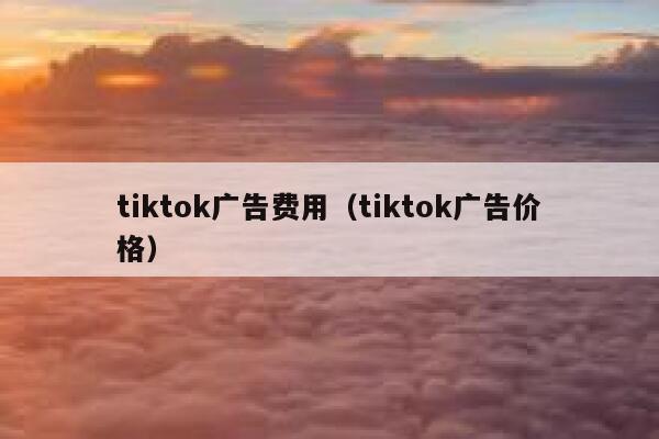 tiktok广告费用（tiktok广告价格） 第1张