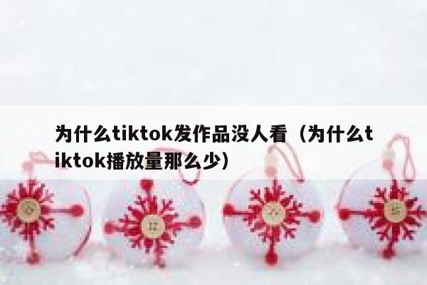 为什么tiktok发作品没人看(为什么tiktok播放量那么少) 第1张 为什么tiktok发作品没人看(为什么tiktok播放量那么少) 第1张