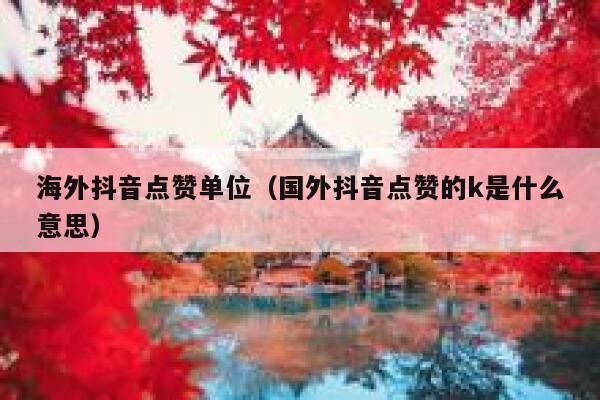 海外抖音点赞单位（国外抖音点赞的k是什么意思） 第1张