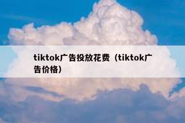 tiktok广告投放花费（tiktok广告价格） 第1张