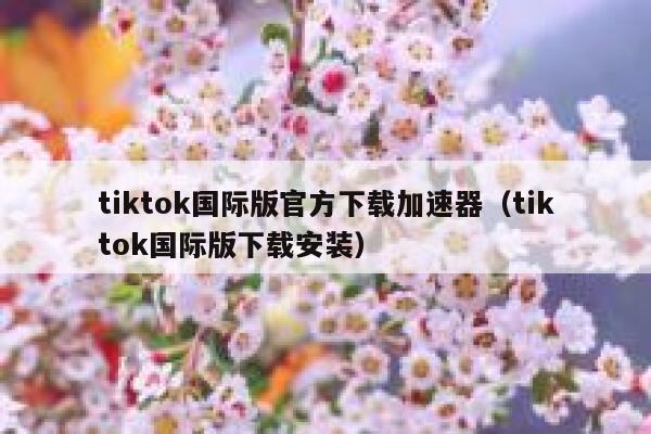 tiktok国际版官方下载加速器（tiktok国际版下载安装） 第1张