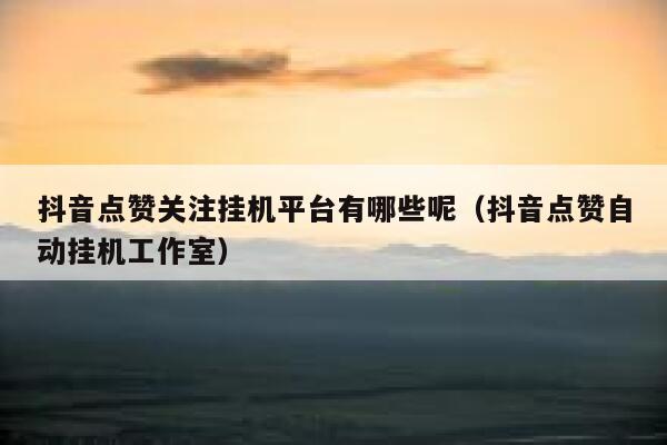 抖音点赞关注挂机平台有哪些呢(抖音点赞自动挂机工作室) 第1张 抖音点赞关注挂机平台有哪些呢(抖音点赞自动挂机工作室) 第1张