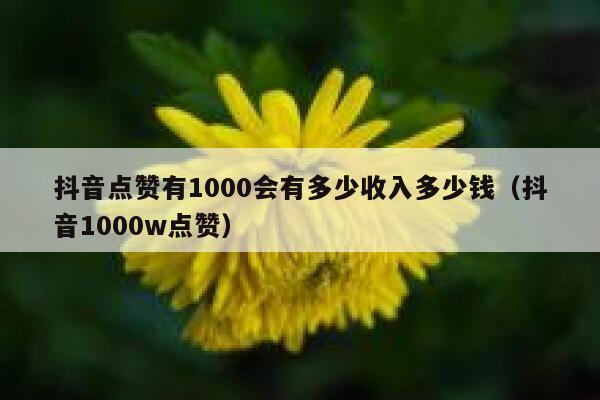 抖音点赞有1000会有多少收入多少钱（抖音1000w点赞） 第1张