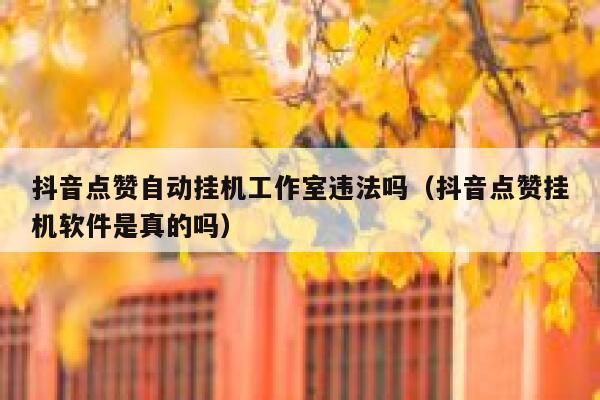 抖音点赞自动挂机工作室违法吗（抖音点赞挂机软件是真的吗） 第1张