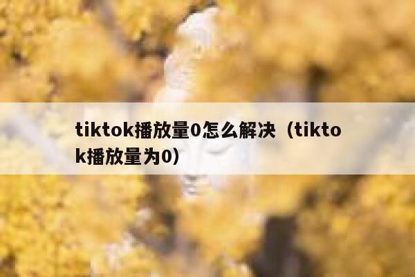 tiktok播放量0怎么解决（tiktok播放量为0） 第1张